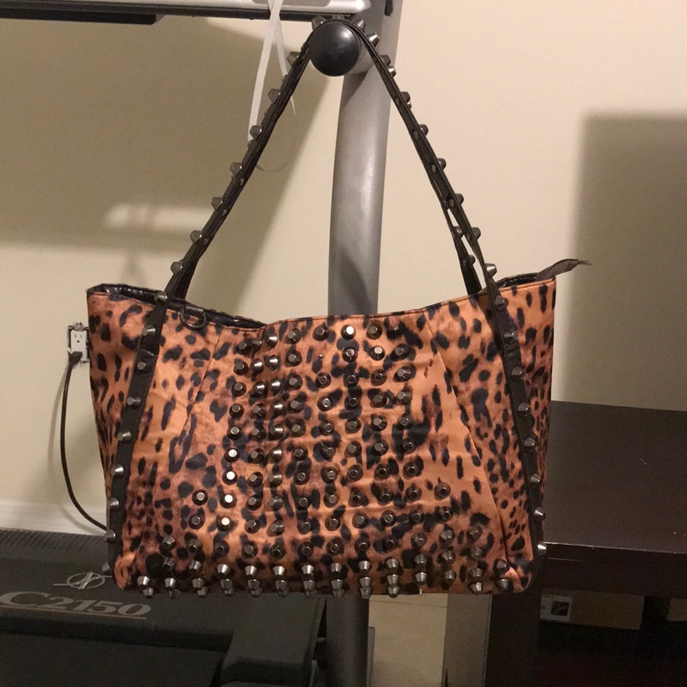 Leopard Rivet Tote Bag